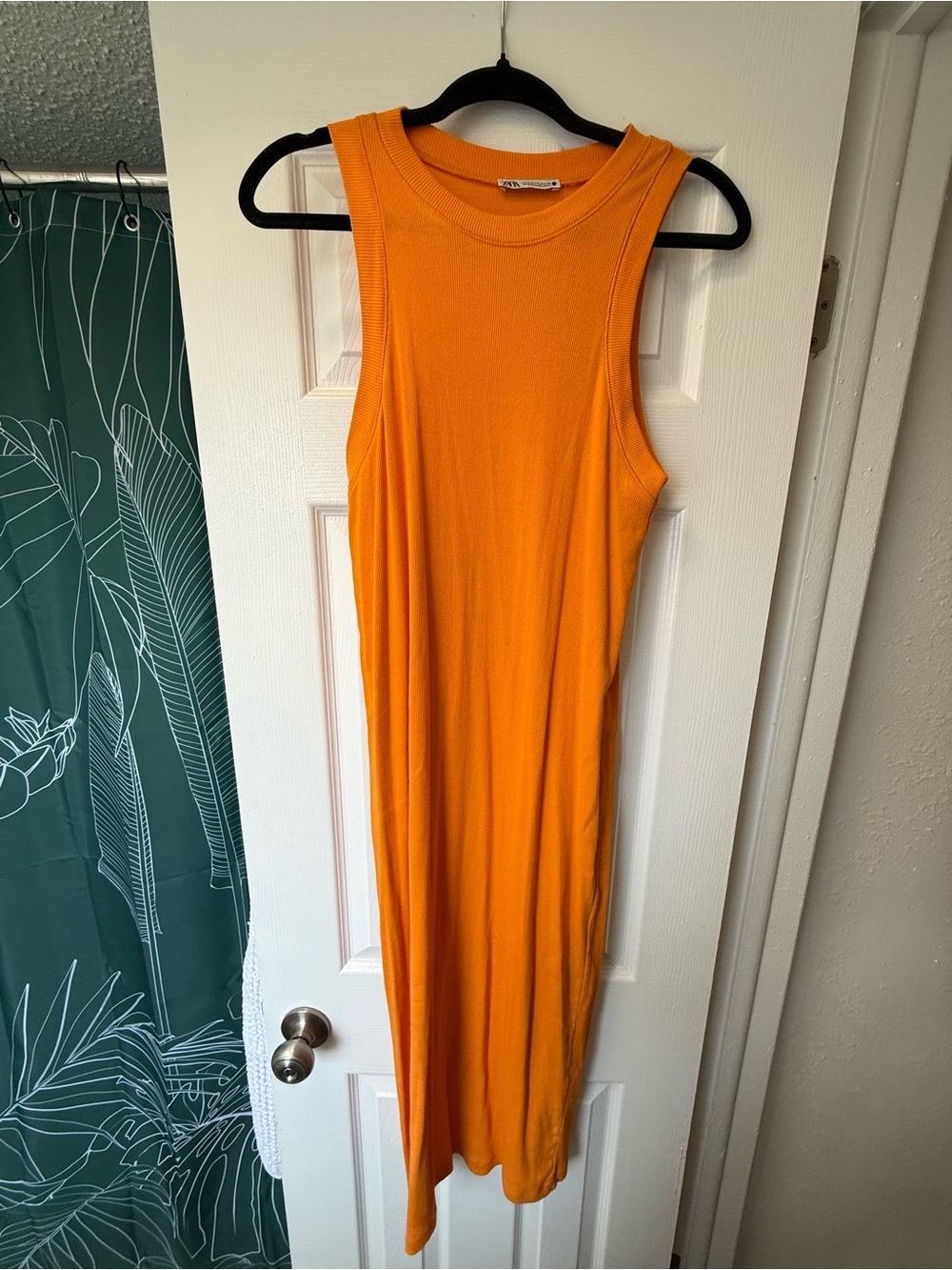 ZARA - Sleeveless Orange Midi Dress